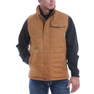 Cinch Mens Quilted Canvas Vest Mens Size L